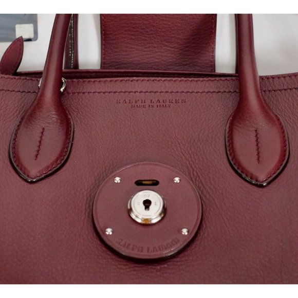 Ralph Lauren Purple Label Collection bag handbag Ricky soft burgundy open top - Picture 3 of 16